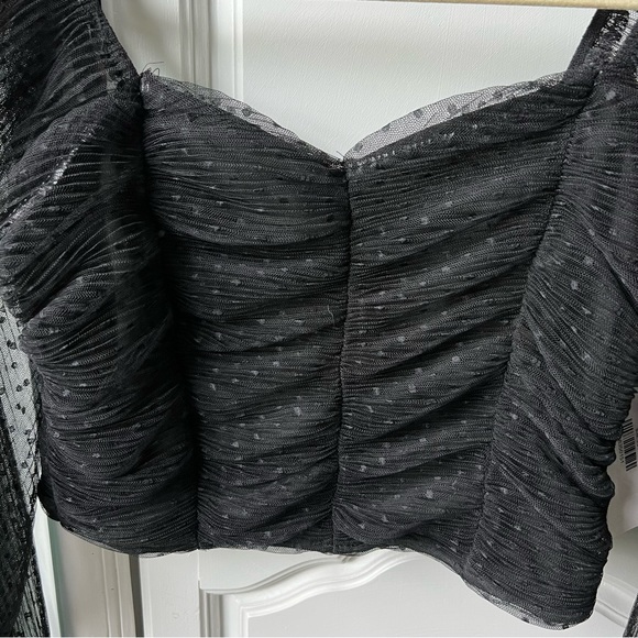 NWT Shellsea Black Sheer Crop Top - Picture 3 of 7